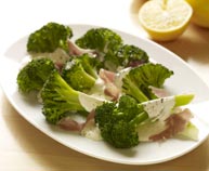 Broccoli with lemon creme fraiche