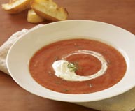Tomato soup made with creme fraiche