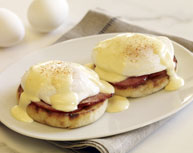 Eggs Benedict with creme fraiche